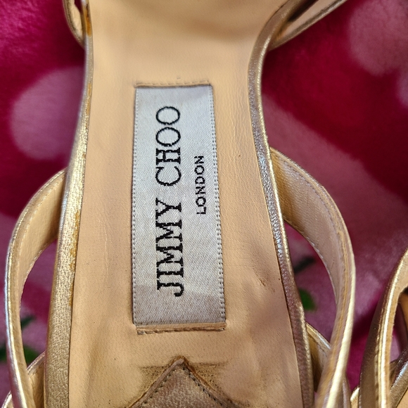Gold Jimmy Choo Heels - Picture 4 of 7